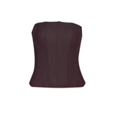 Strapless Ruched Bodycon Top - Brown [ND9R3VKJ]