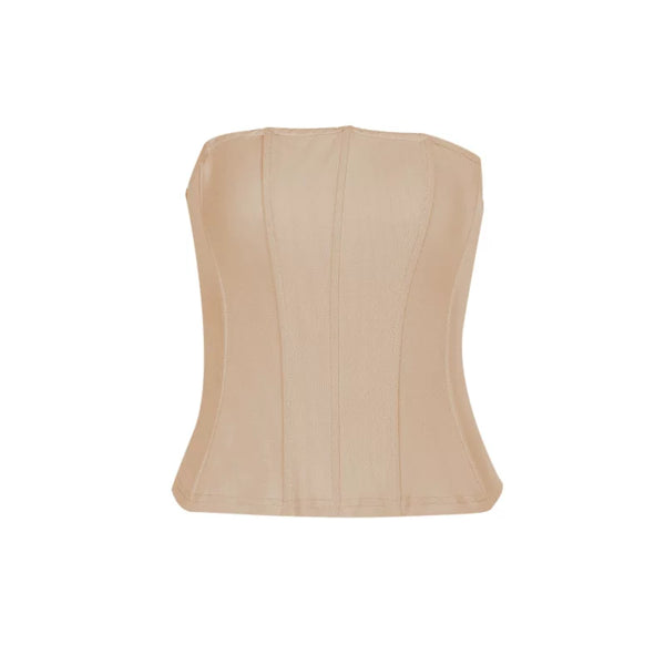 Strapless Ruched Bodycon Top - Khaki [ZGY2QWRZ]
