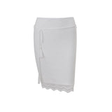 Lace Patchwork Two-Piece Skirt Set - White Skirt [YQOOG0UQ]