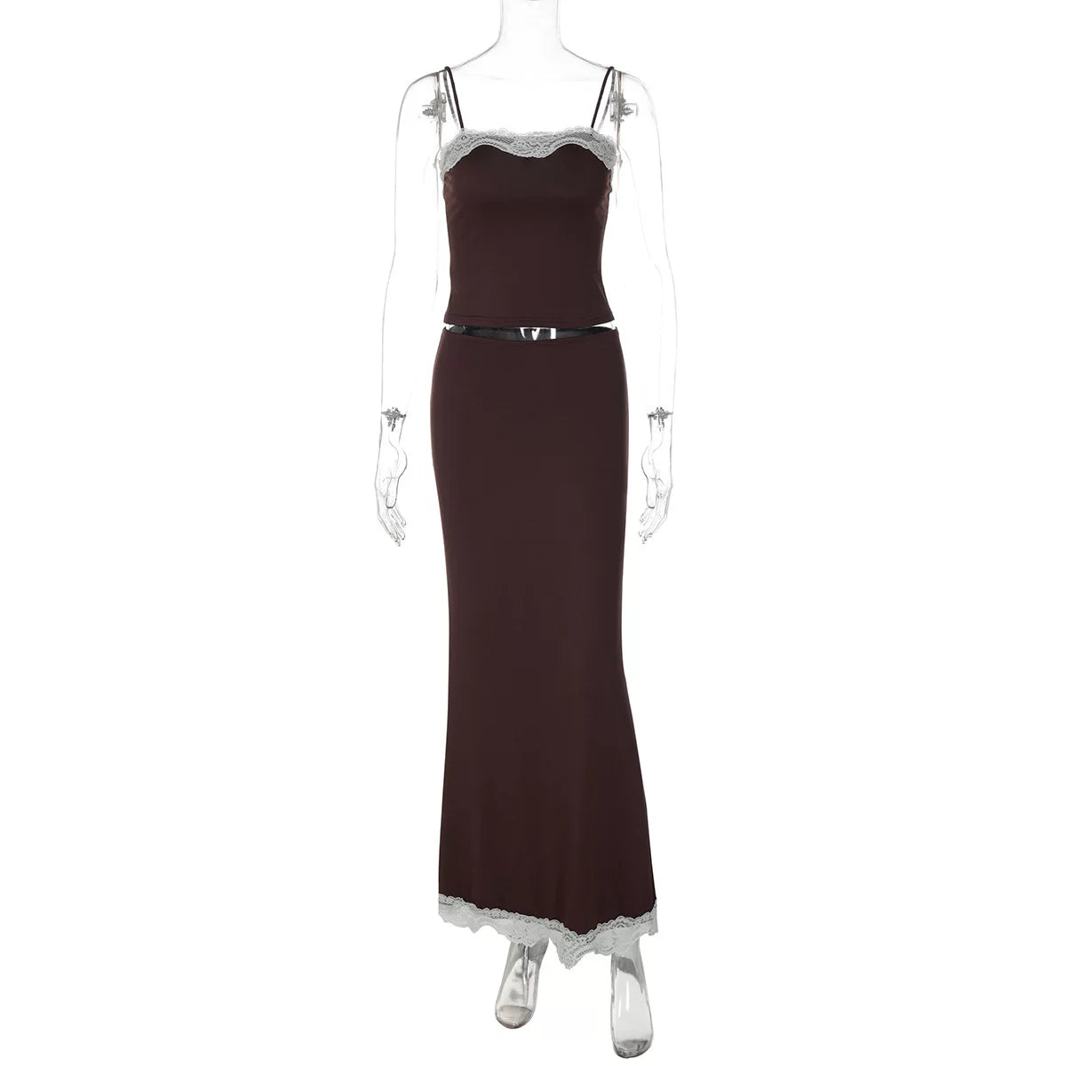 Lace Trim Two-Piece Skirt Set