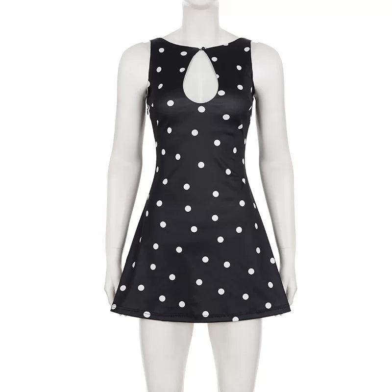 Polka Dot Halter Mini Dress