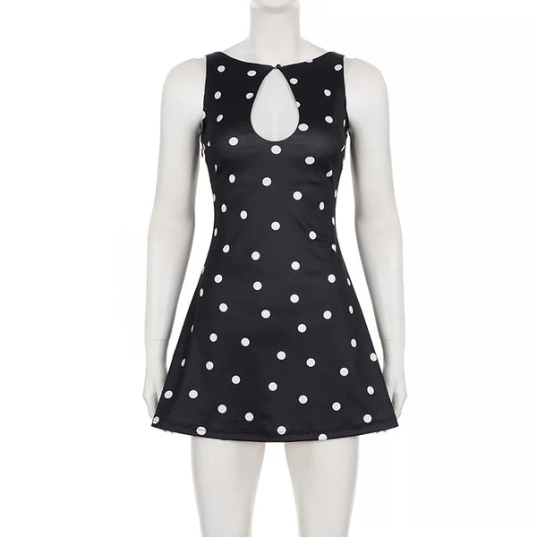 Polka Dot Halter Mini Dress