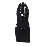 Ruched Two-Piece Skirt Set - Black [TKZ2TACO]