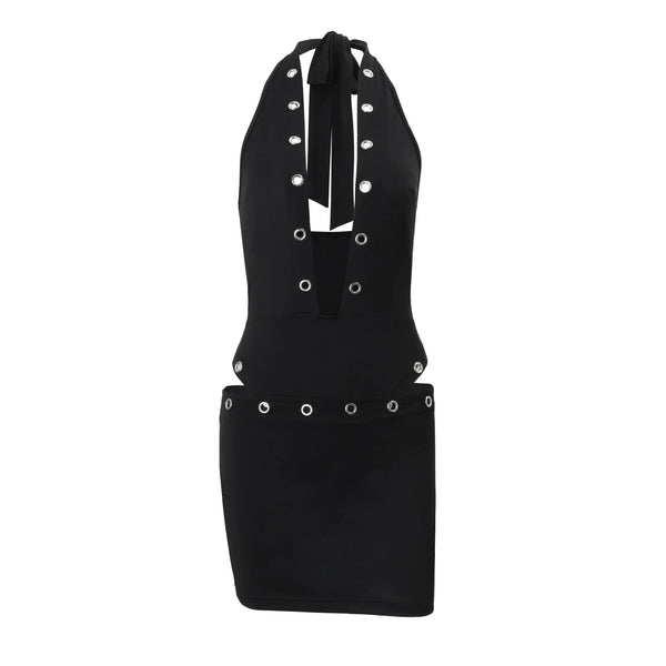 Ruched Two-Piece Skirt Set - Black [TKZ2TACO]