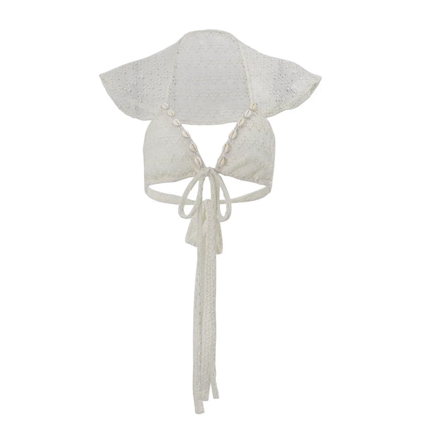 Shell Detail Strappy Backless Top - Apricot [EWSEO13T]