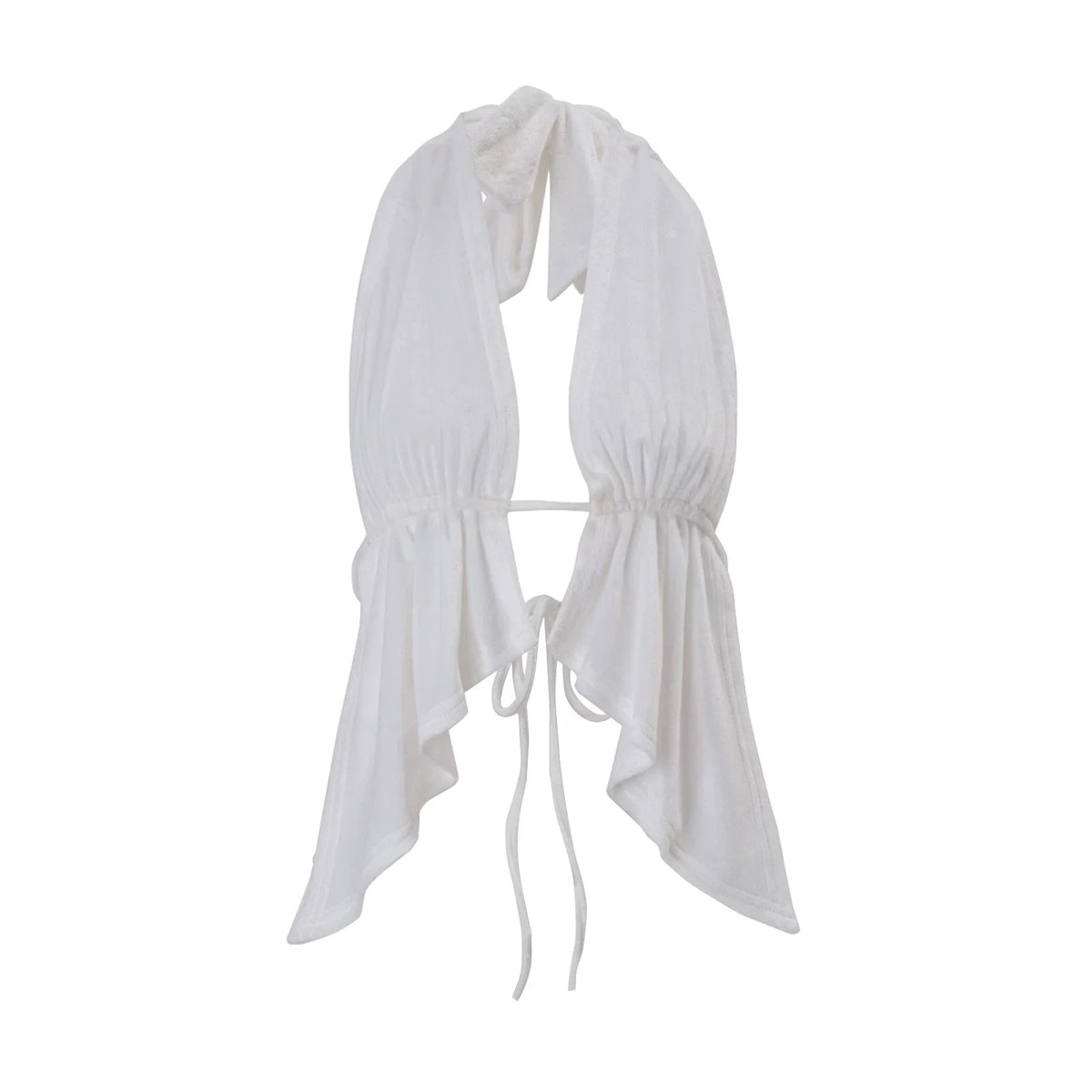 Furry Halter Ruffle Short Set