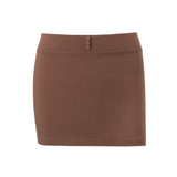 Ruched Two-Piece Skirt Set - Deep Brown Skirt [8OIDCTVX]