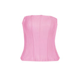Strapless Ruched Bodycon Top - Pink [PMC5XCOK]