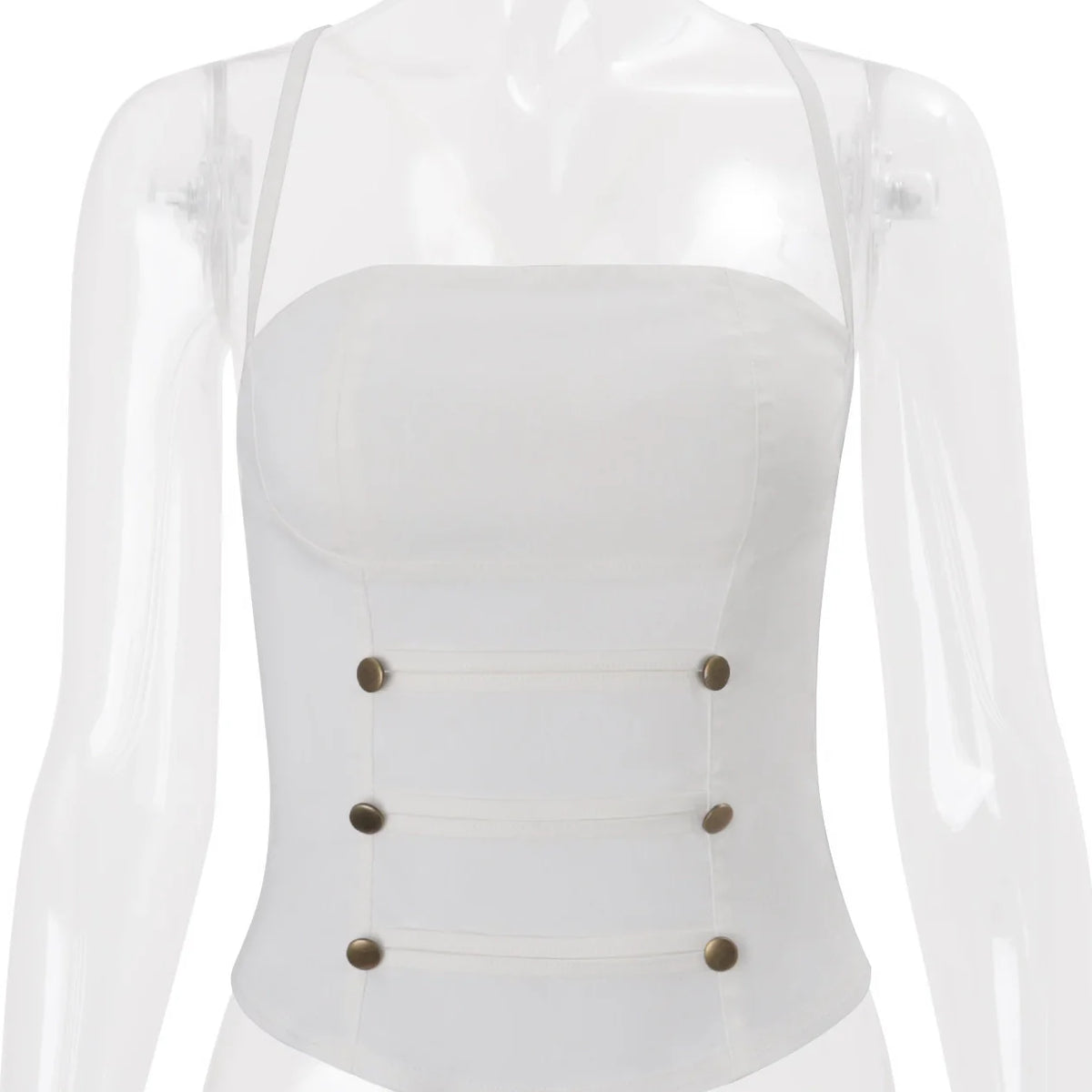 Button Detail Back Tie Camisole