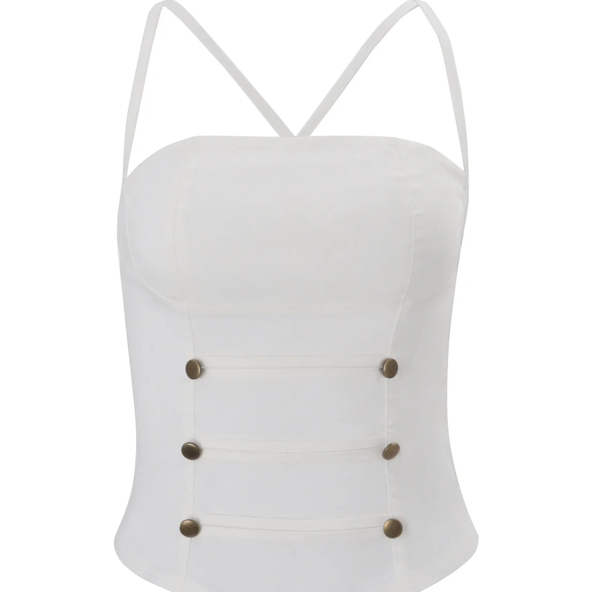 Button Detail Back Tie Camisole