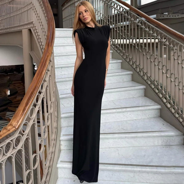 Chain Embellished Backless Mini Dress