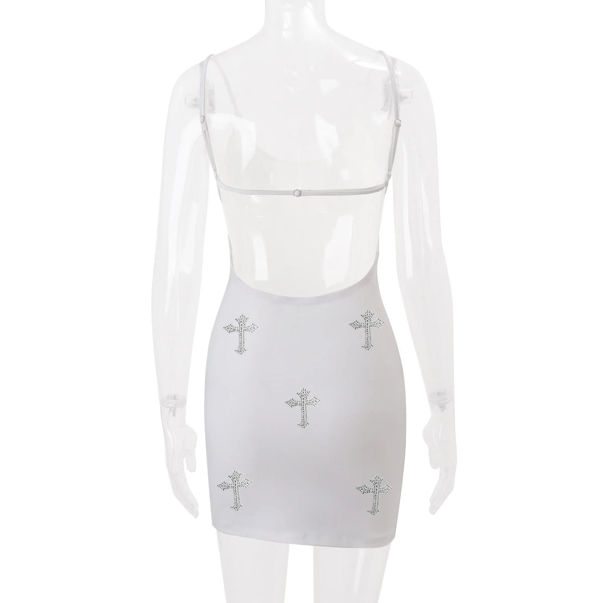 Cross Print Bodycon Mini Dress