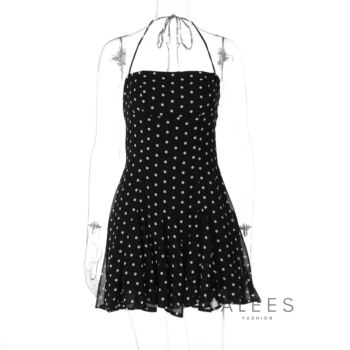 Luna Polka Dot Halter Mini Dress