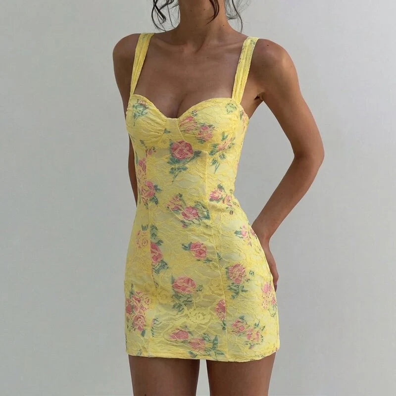 Floral Print Bodycon Mini Dress