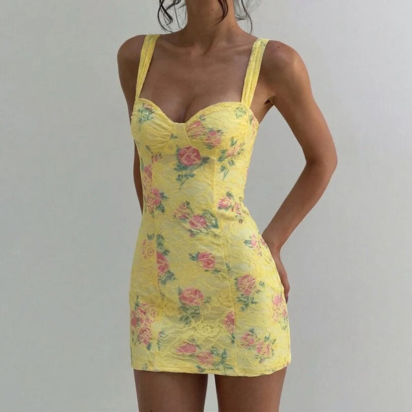 Floral Print Bodycon Mini Dress