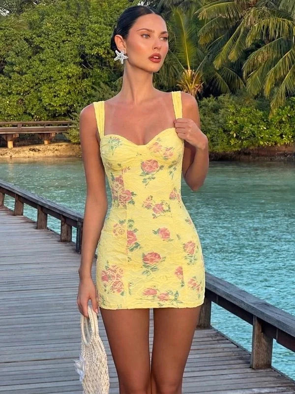 Floral Print Bodycon Mini Dress