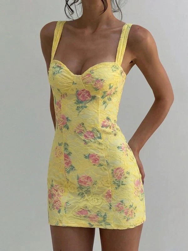 Floral Print Bodycon Mini Dress