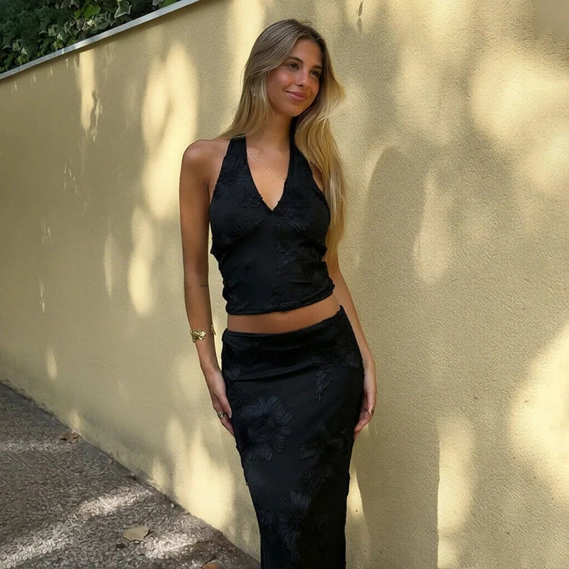 Sienna Floral Ruched Skirt Set