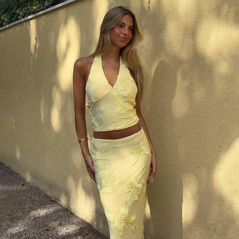 Sienna Floral Ruched Skirt Set