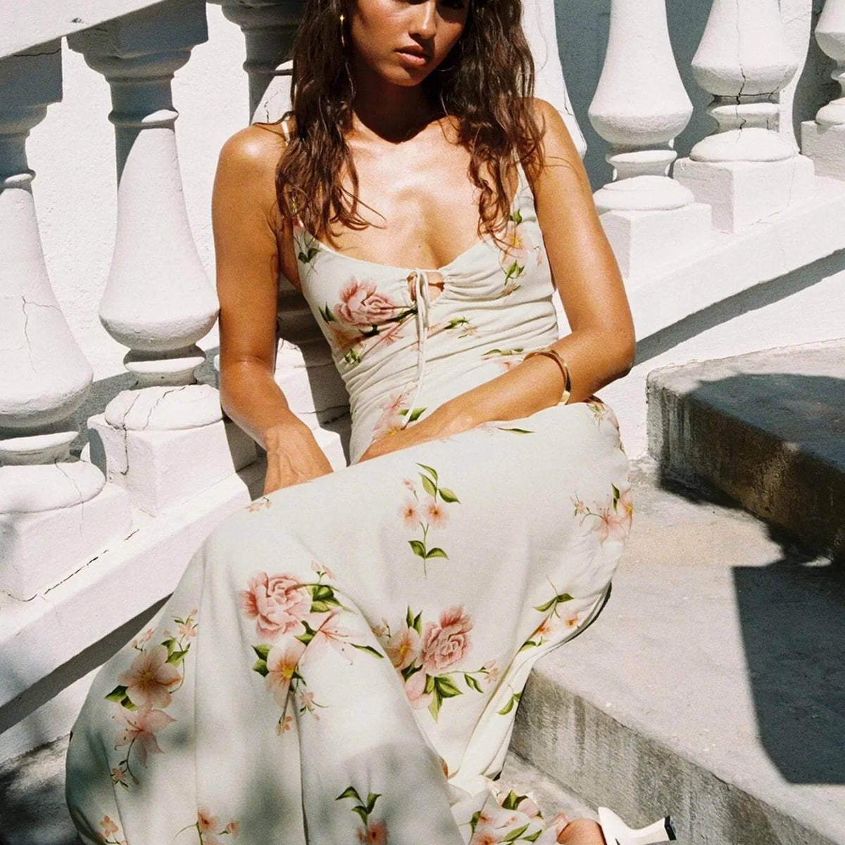 Floral V-Neck Maxi Dress