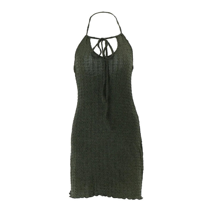 Halter Neck A-Line Mini Dress