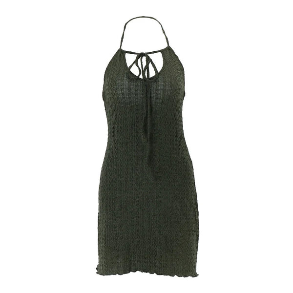 Halter Neck A-Line Mini Dress