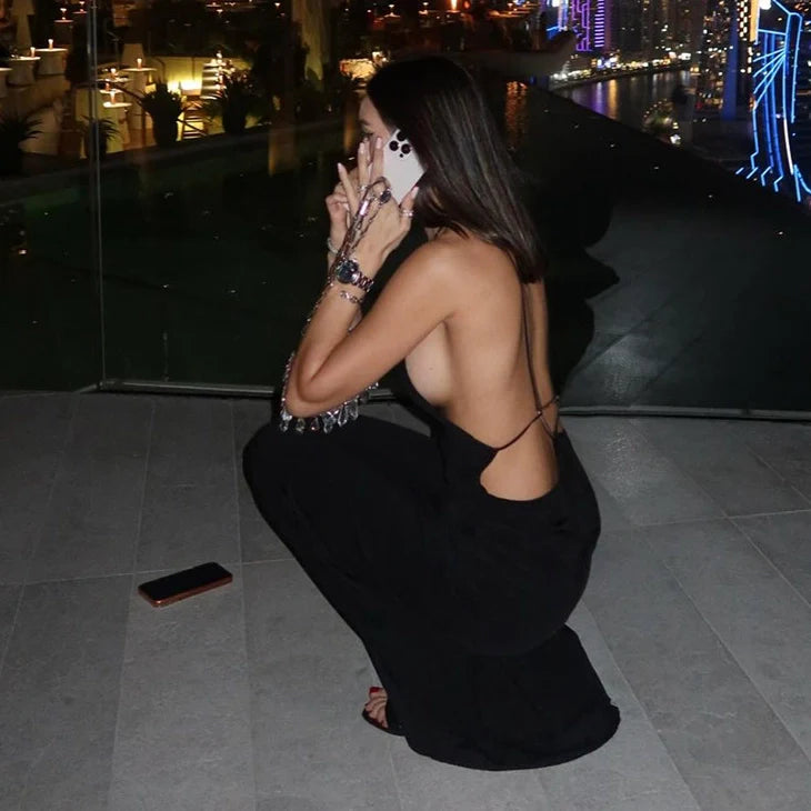 Selena Halter Neck Bodycon Maxi Dress