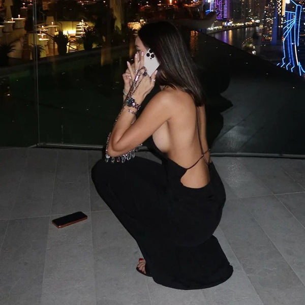 Selena Halter Neck Bodycon Maxi Dress