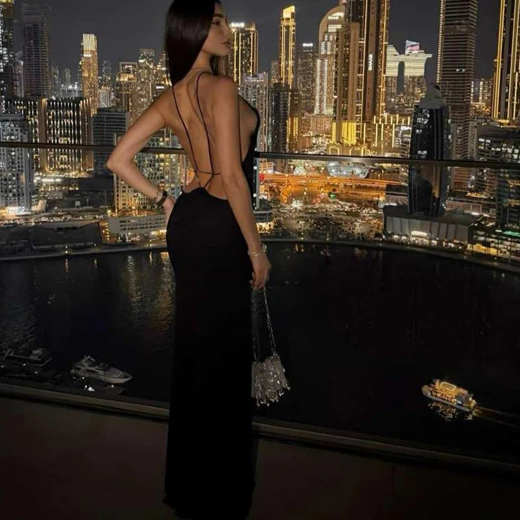 Selena Halter Neck Bodycon Maxi Dress
