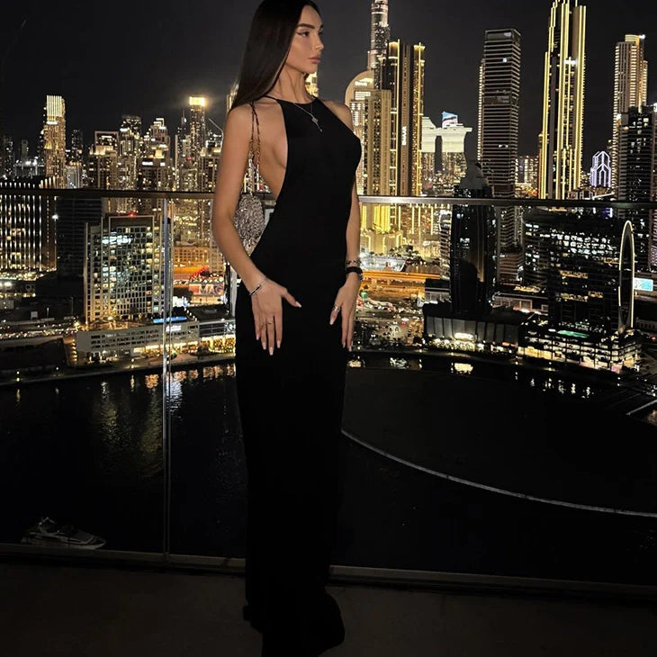 Selena Halter Neck Bodycon Maxi Dress