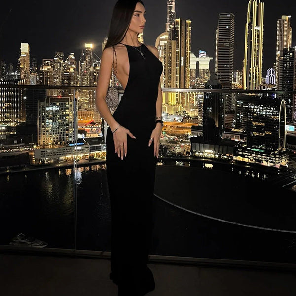 Selena Halter Neck Bodycon Maxi Dress