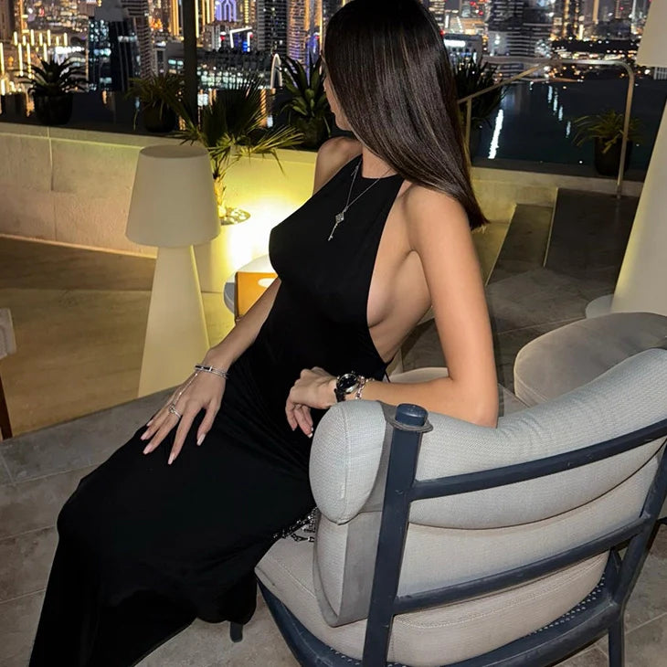 Selena Halter Neck Bodycon Maxi Dress