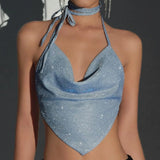 Halter Neck Irregular Tube Top [4V3DEUIS]
