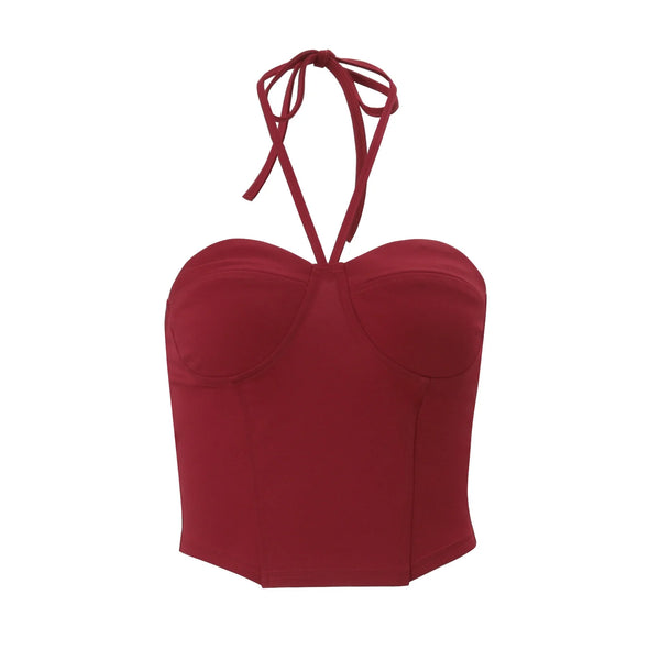 Halter Neck Ruched Tube Top