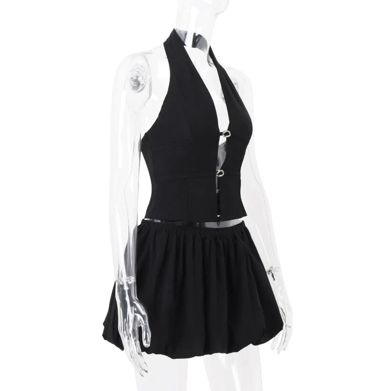 Halter Neck Skirt Set