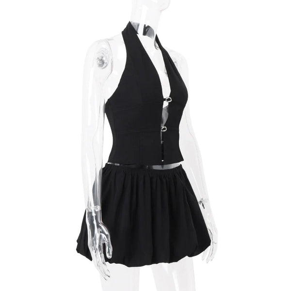 Halter Neck Skirt Set