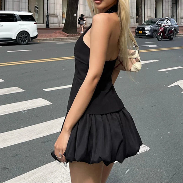 Halter Neck Skirt Set