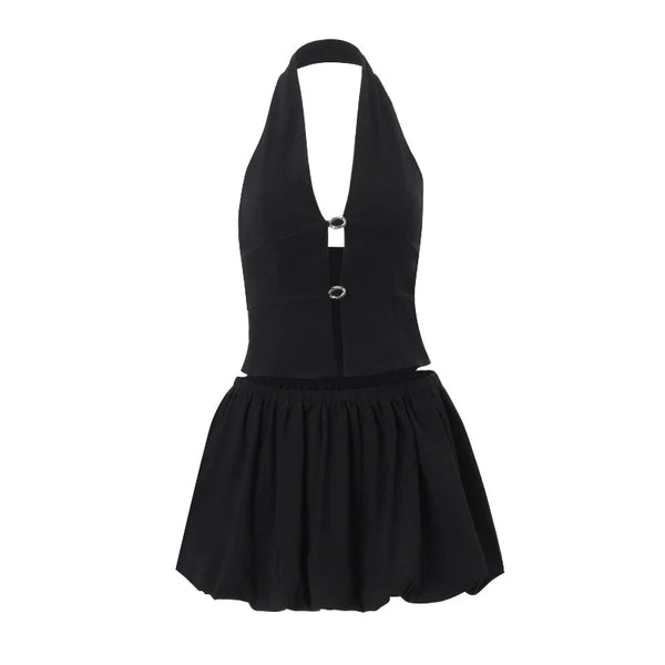 Halter Neck Skirt Set