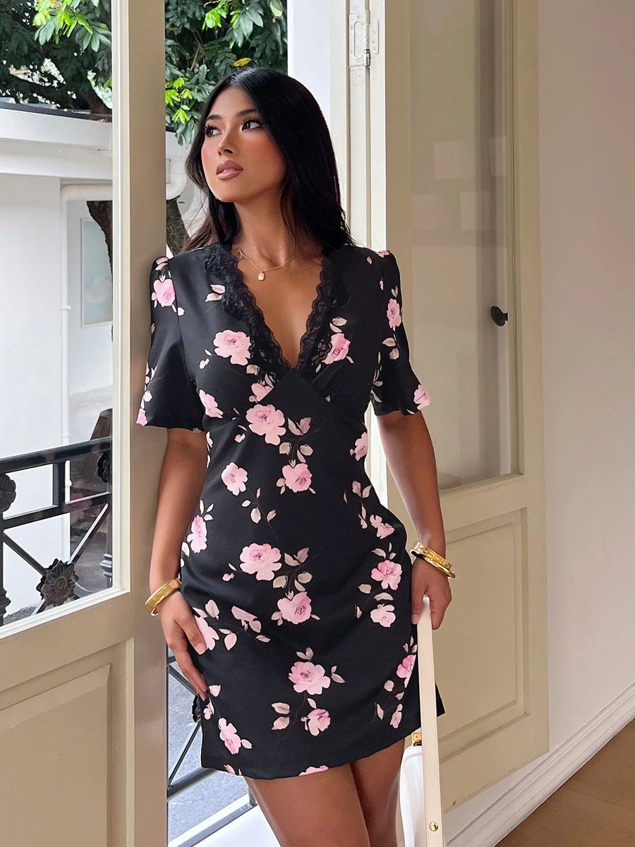 Lace Bodycon Mini Dress