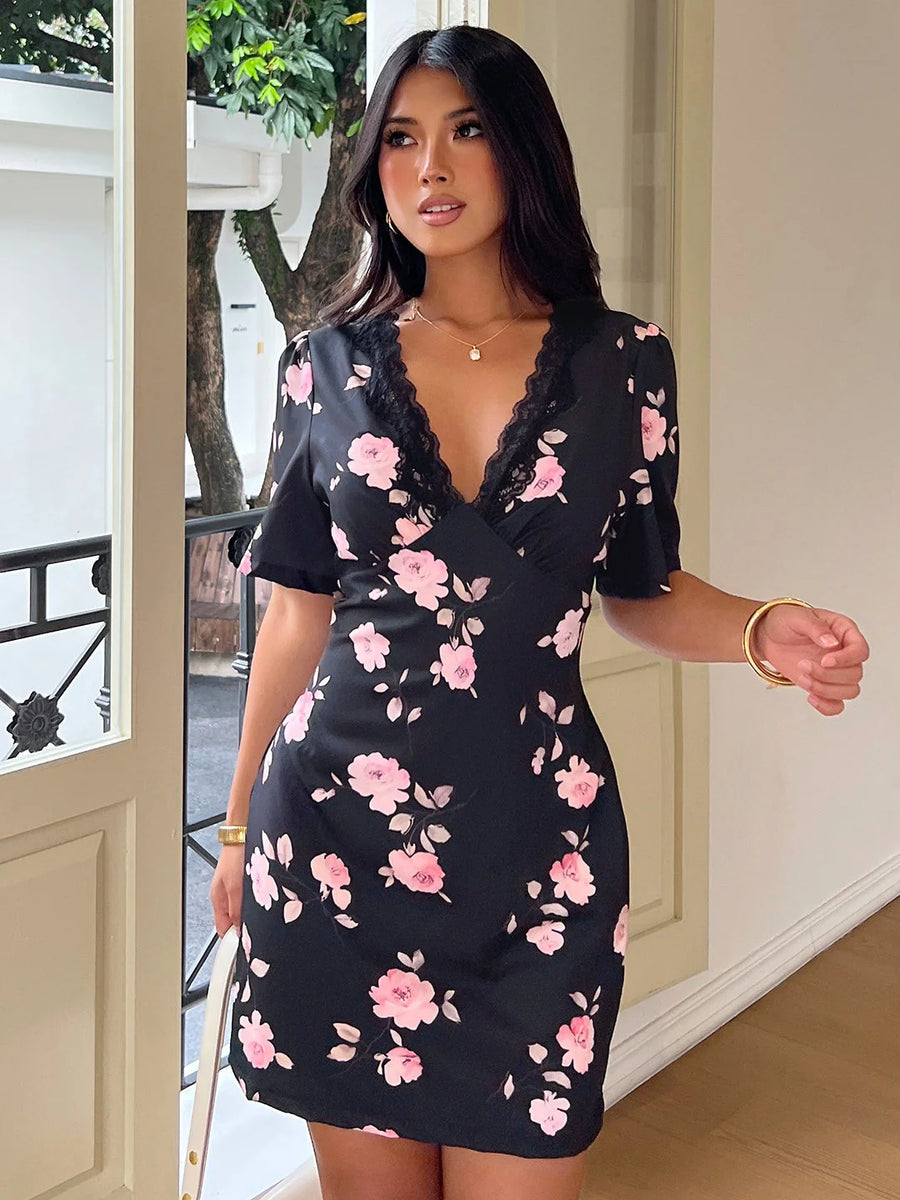 Lace Bodycon Mini Dress
