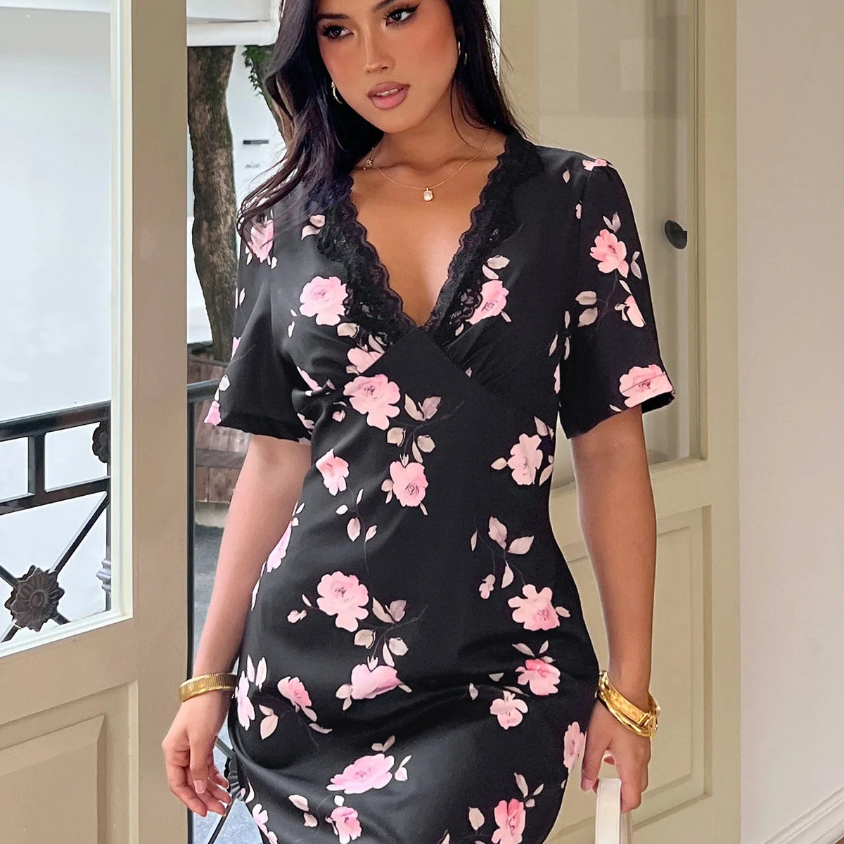 Lace Bodycon Mini Dress