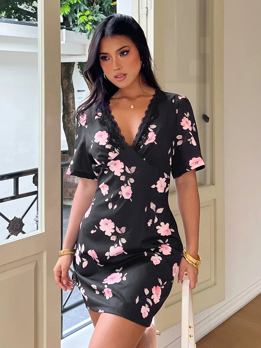 Lace Bodycon Mini Dress
