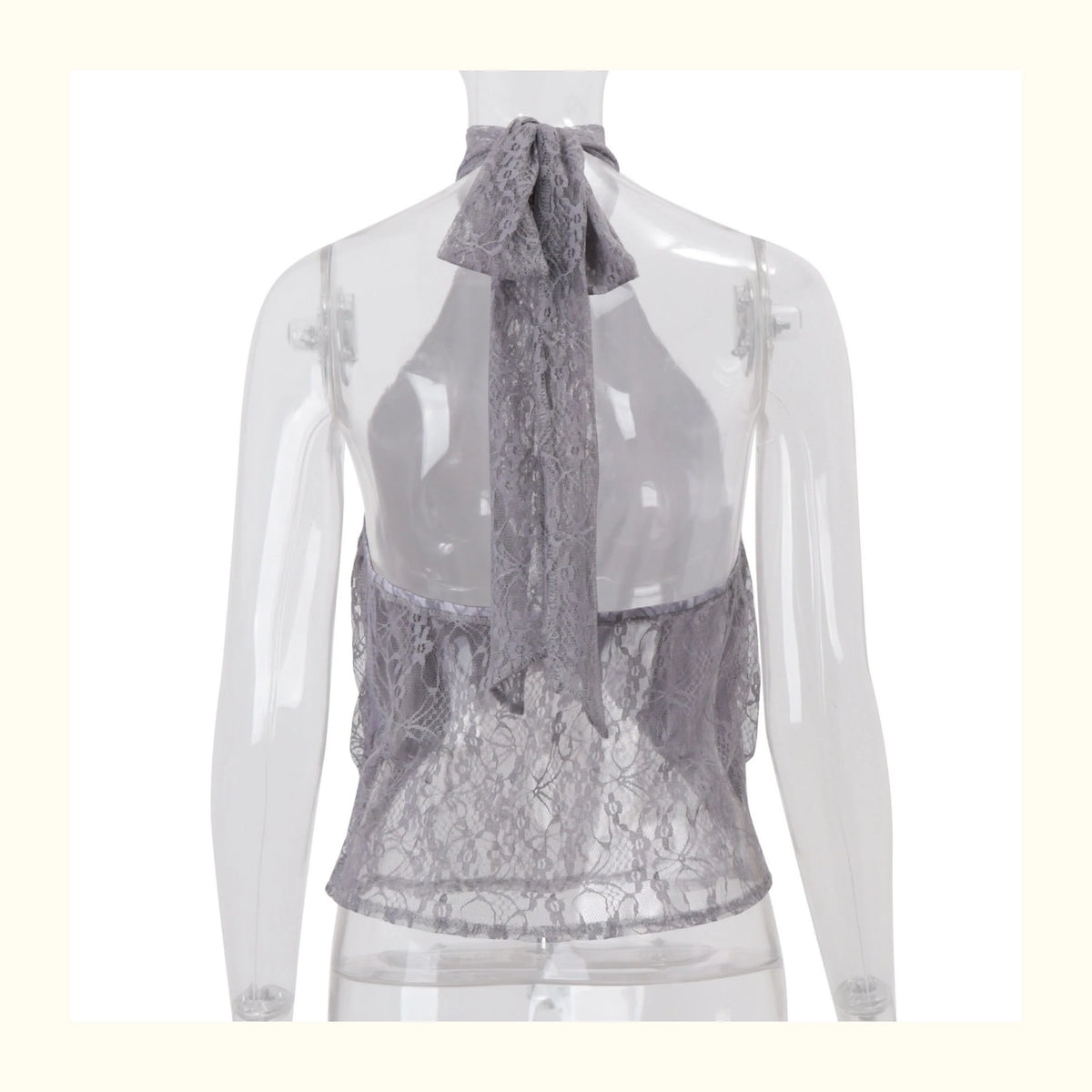 Lace Halter Neck Backless Top