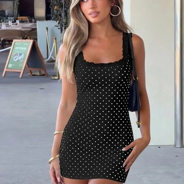 Lace Patchwork Bodycon Mini Dress