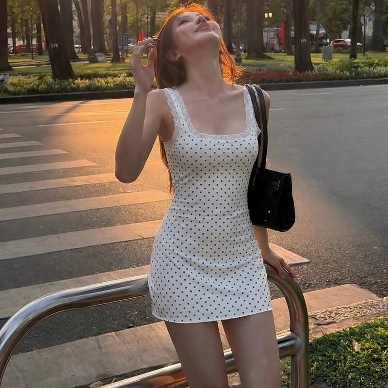 Lace Patchwork Bodycon Mini Dress
