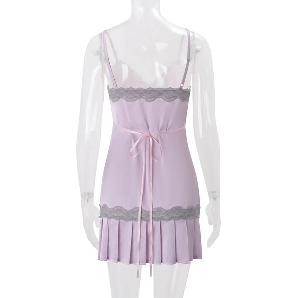 Lace Patchwork Mini Dress