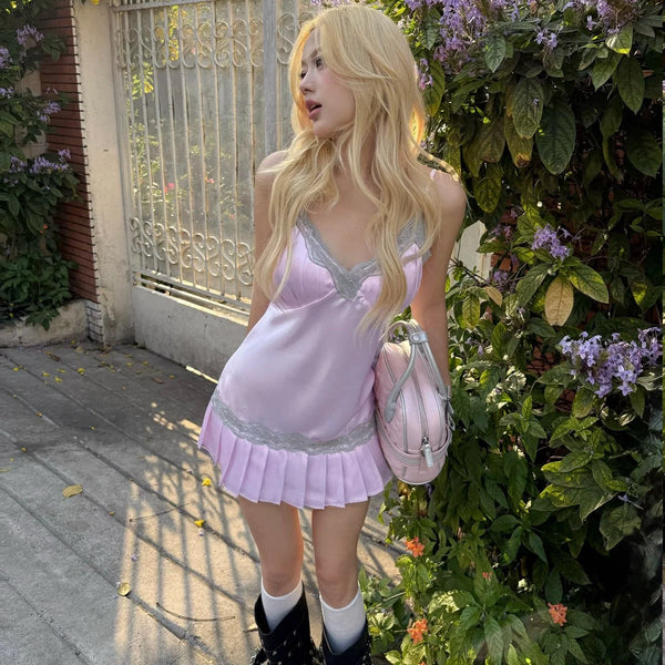 Lace Patchwork Mini Dress