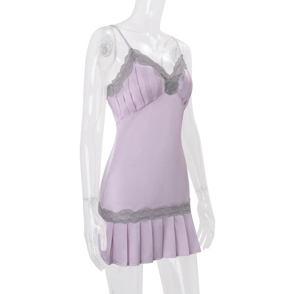Lace Patchwork Mini Dress