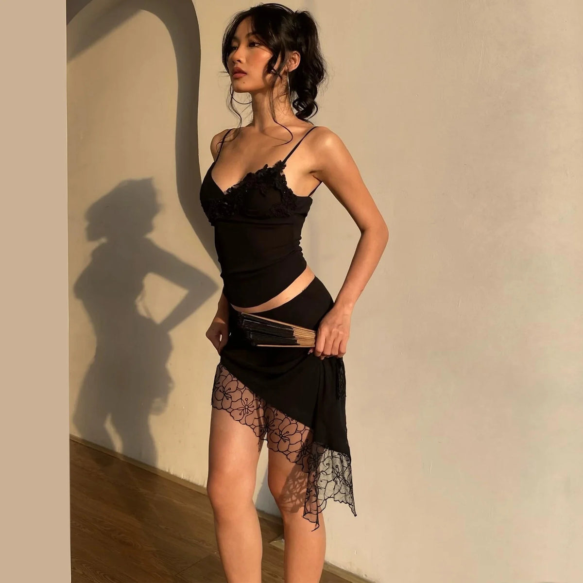 Lace Patchwork Two-Piece Skirt Set [600SGV3H]