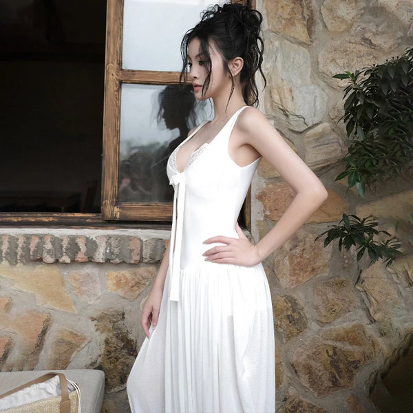 Lace Slit Maxi Dress